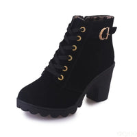 New Spring Winter Fashionable versatile Women Boots Lace-up Fashionable versatile Ladies Shoes comfortable High Heels Boots - Buy online at  Vibe In Cart.
