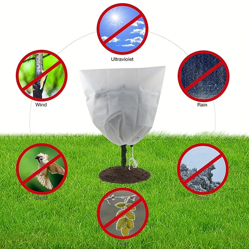 1/3Pcs Plant Covers Freeze Protection Non-woven Fabric Frost Cloth Plants Jacket Drawstring Tree Cover for Outdoor Plants - Buy online at  Vibe In Cart.