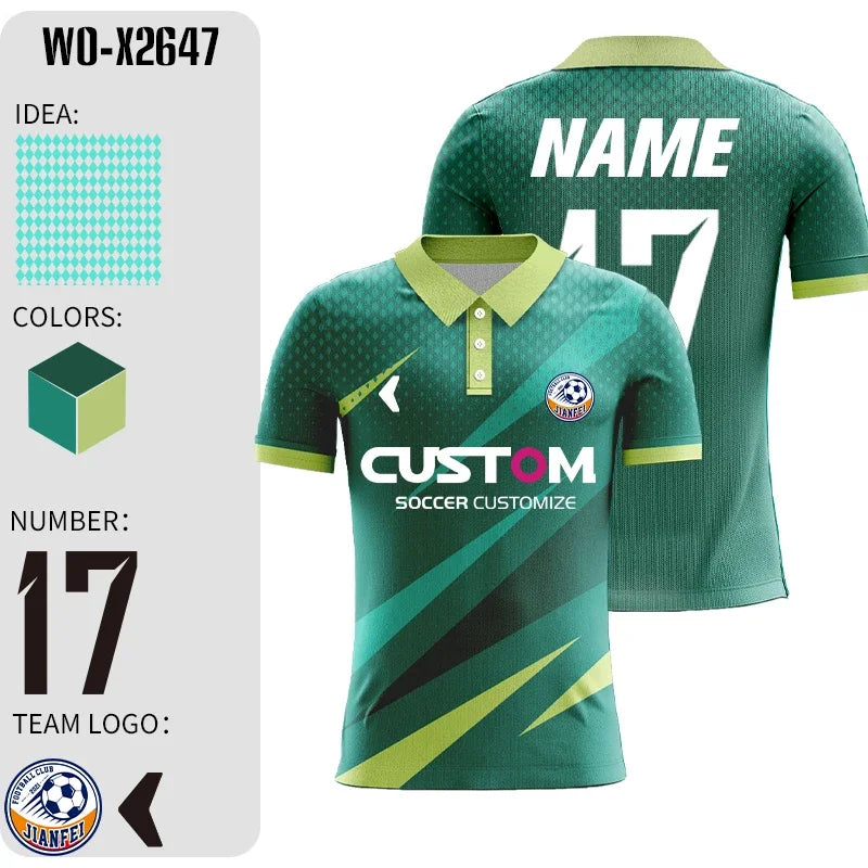 Men's Polyester Soccer Uniform Set with Sublimation Print, Sizes 2-5XL