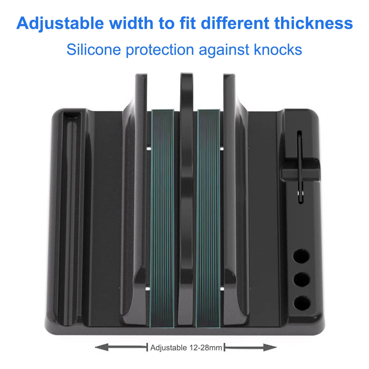 4in1 Adjustable Vertical Dual-Slot Laptop Stand in Abs Plastic