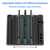 4in1 Adjustable Vertical Dual-Slot Laptop Stand in Abs Plastic