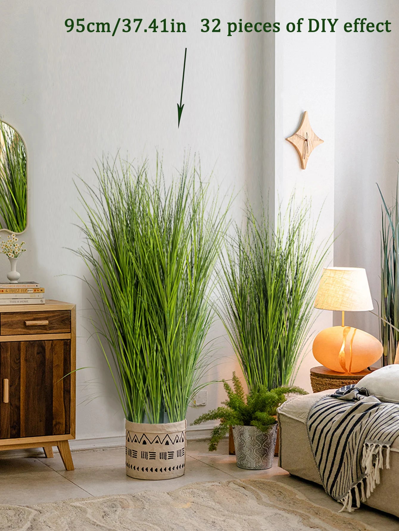 Artificial Reed Grass Large Fake Onion Grass Plants Tropical Green Plants Leaves Bouquet PVC Grass For Wedding Garden Offic - Buy online at  Vibe In Cart.