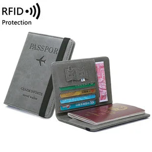 RFID Blocking Polyurethane Passport Holder with Zipper