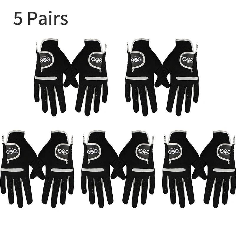 10 Pack Blue Breathable Micro Fabric Golf Gloves for Both Hands