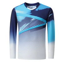 Men's Long Sleeve Quick-Dry Breathable Sport T-Shirt for Tennis and Badminton