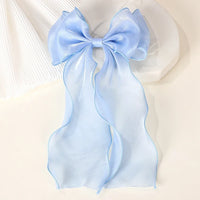Polyester Chiffon Alloy Hair Barrettes for Girls with Big Bow