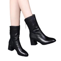 2024 New Women Versatile Leather Boots Fashion antislip high heels female Casual comfortable boot External Wear Trendy shoes - Buy online at  Vibe In Cart.
