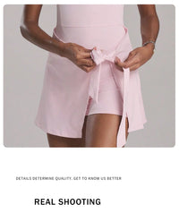 FUBEIKE New Fake Two-Piece Anti-Exposure Tight-Fitting Sports Dress Slimming Strap Casual Fitness Back Yoga Tennis Dress - Buy online at  Vibe In Cart.