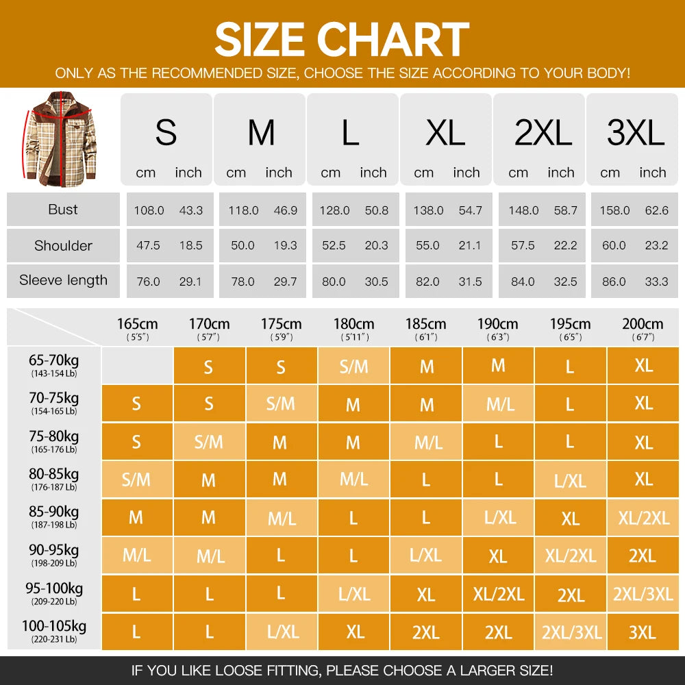 Men's Jackets Winter Windproof Warm Casual Bomber Coat Plaid Sherpa Lined Flannel Outdoor Classic Jacket Men US Size - Buy online at  Vibe In Cart.