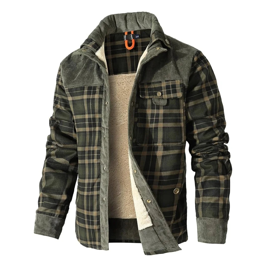 Men's Jackets Winter Windproof Warm Casual Bomber Coat Plaid Sherpa Lined Flannel Outdoor Classic Jacket Men US Size - Buy online at  Vibe In Cart.