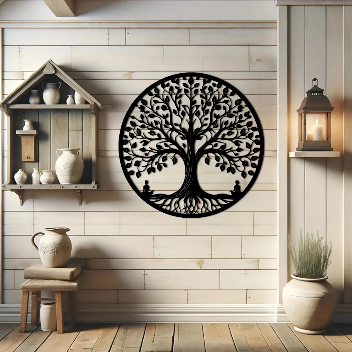 [Nature Tree] Retro Iron Tree of Life Wall Art 1pc, Metal Laser Cut Line Art, Nature-Inspired Home Decor - Buy online at  Vibe In Cart.