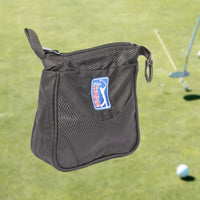 Portable Large Black Golf Ball and Tee Storage Bag