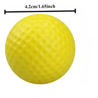Set Of 4 4.2 Inch Yellow Solid Plastic Elastic Golf Balls