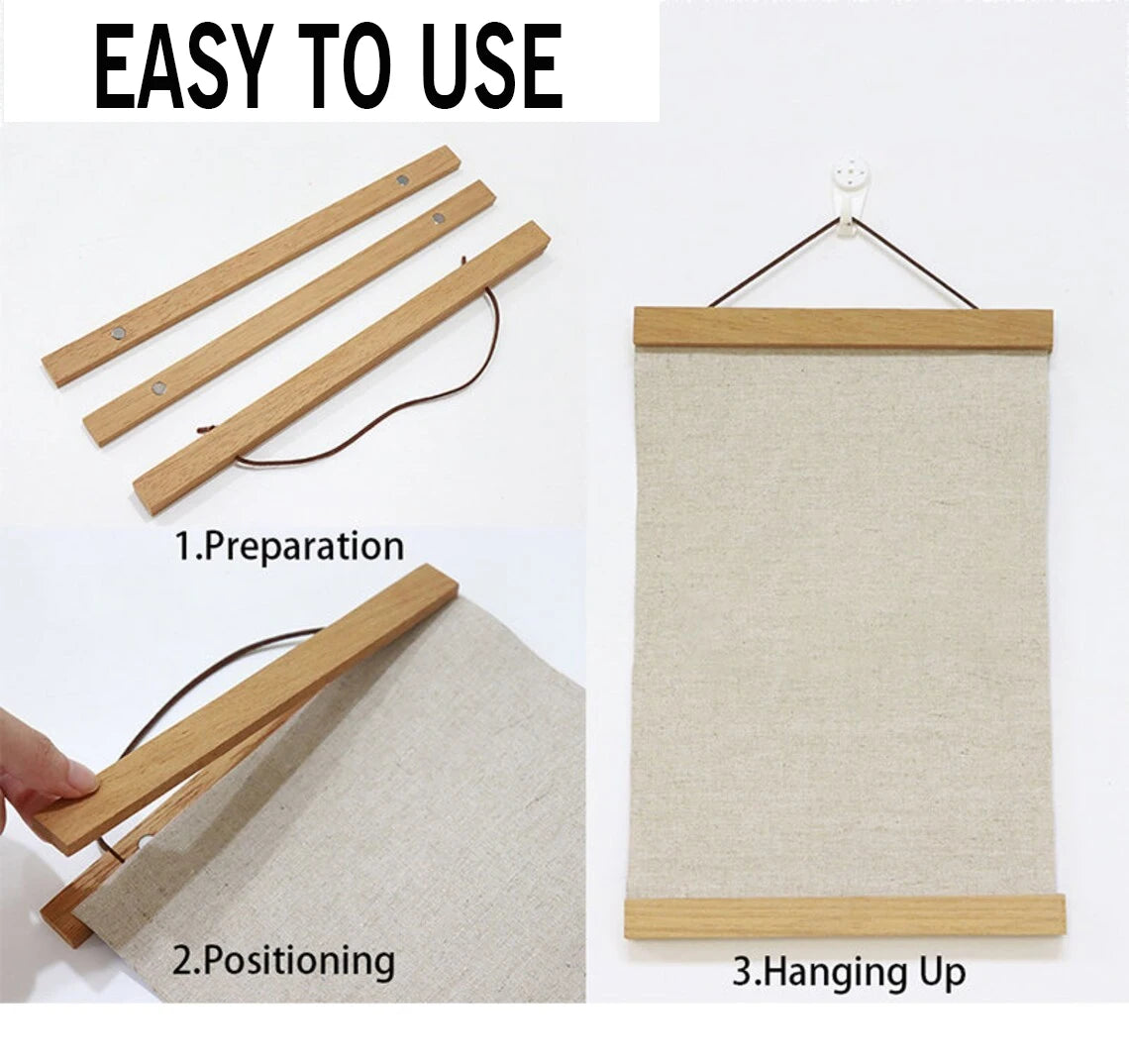 1PC Magnetic Wooden Picture Hanger Frames Poster Photos Wall Art Canvas Prints Paintings Teak Pine Wood Living Room Home Decor - Buy online at  Vibe In Cart.