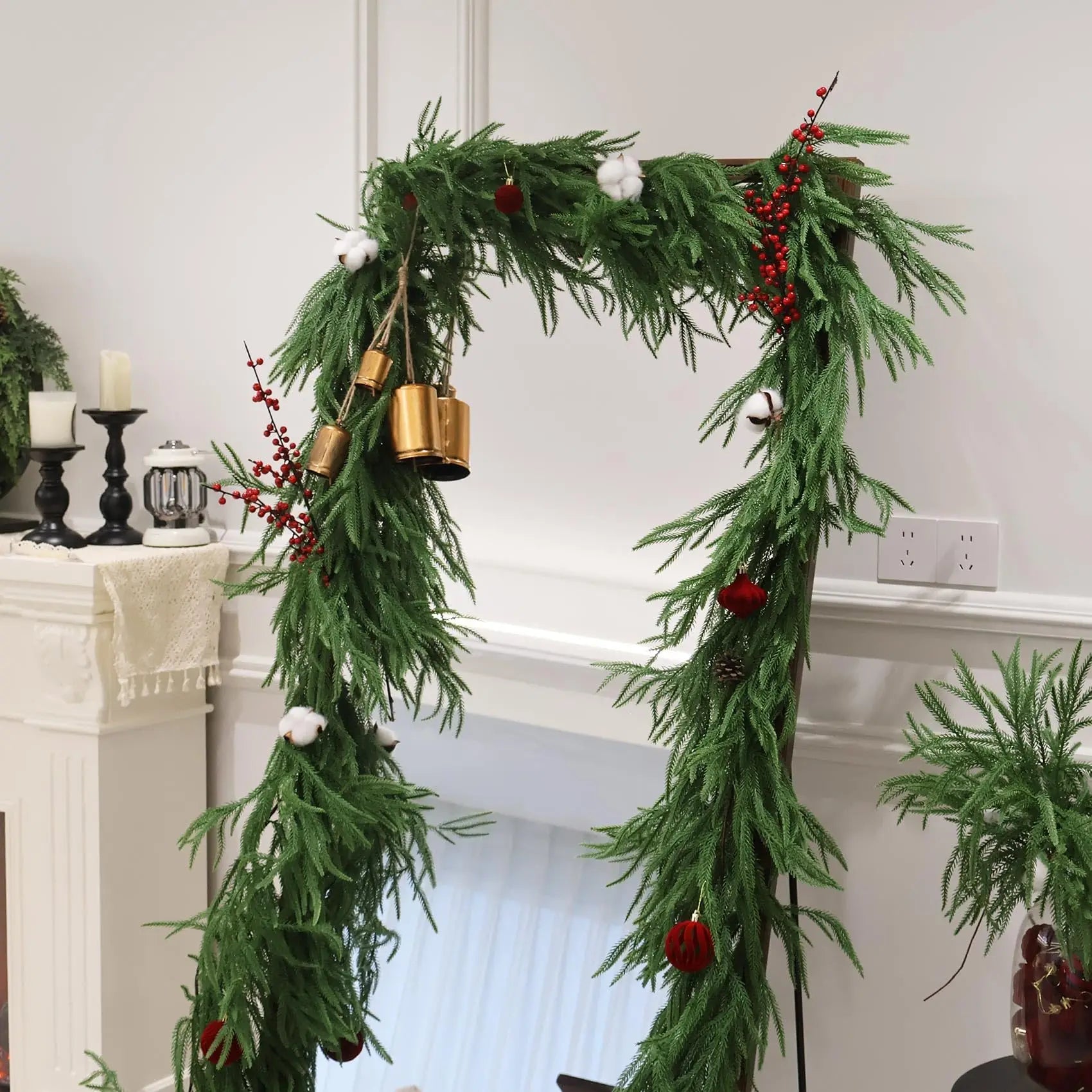180cm Christmas Garlands Norfolk Pine Garland Artificial Plants Faux Greenery Vine for Home Table Xmas Party Festival Decoration - Buy online at  Vibe In Cart.