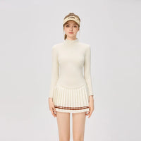 Women's Long Sleeve Athletic Shirts with Zipper Collar