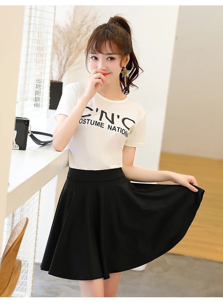 2025 Flared Skirts Women's Basic Shorts Skirt Fashion Versatile Black Casual Mini Skater Medium Pleated Fluffy Skirt Plus Size - Buy online at  Vibe In Cart.