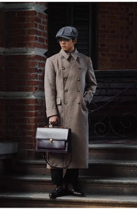 Mauroicardi Autumn Winter Long Warm Green Polo Coat Men Double Breasted Cool Luxury Elegant England Style Wool Blends Overcoat - Buy online at  Vibe In Cart.