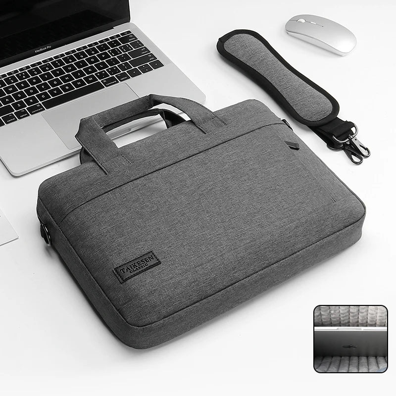 Unisex Zipper Canvas Laptop Briefcase for 13.3-17 Inch Laptops