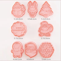 8-Piece Plastic 3D Cookie Cutters Set with Cartoon Designs