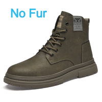 Men's Lace-Up Ankle Boots Martin Style Flat Heel