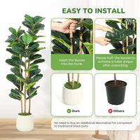 5/6/7 FT Artificial Fiddle Leaf Fig Tree with Pot Faux Trees with Artificial Plants Fiddle Leaves Greenery Fake Tree for Home - Buy online at  Vibe In Cart.