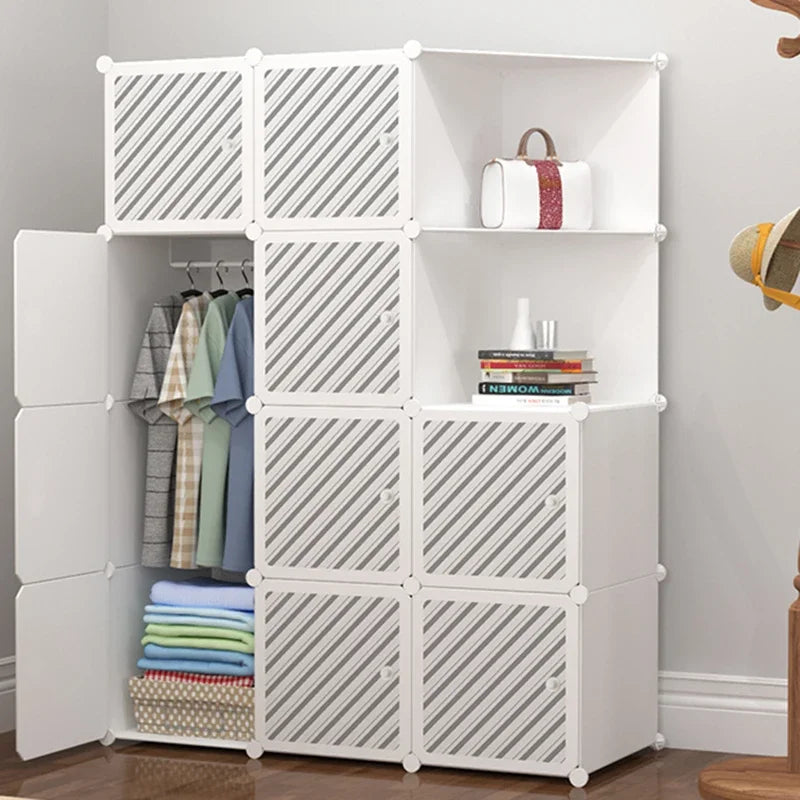 Modern Minimalist Closet Nordic Makeup Cube Jewelry Simple Portable Display Door Shelves Wardrobe Fabric Armario Hotel Furniture - Buy online at  Vibe In Cart.