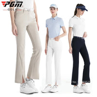 Women's Full Length High Waist Flared Cotton Golf Trousers