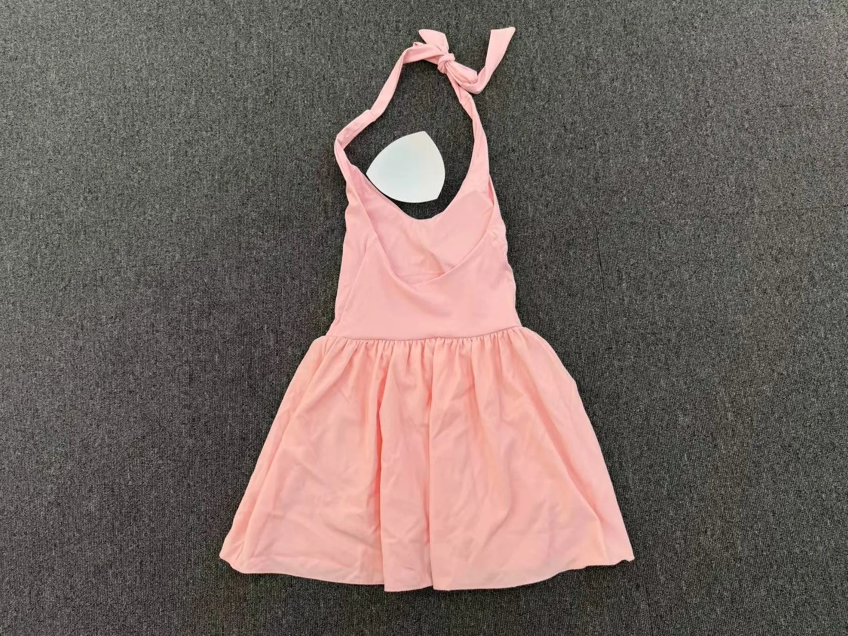 Hanging Neck Tennis Dress Women Solid Color Sleeveless Sports One Piece Pocket Suits Outdoor Running Fitness Yoga Golf Dresses