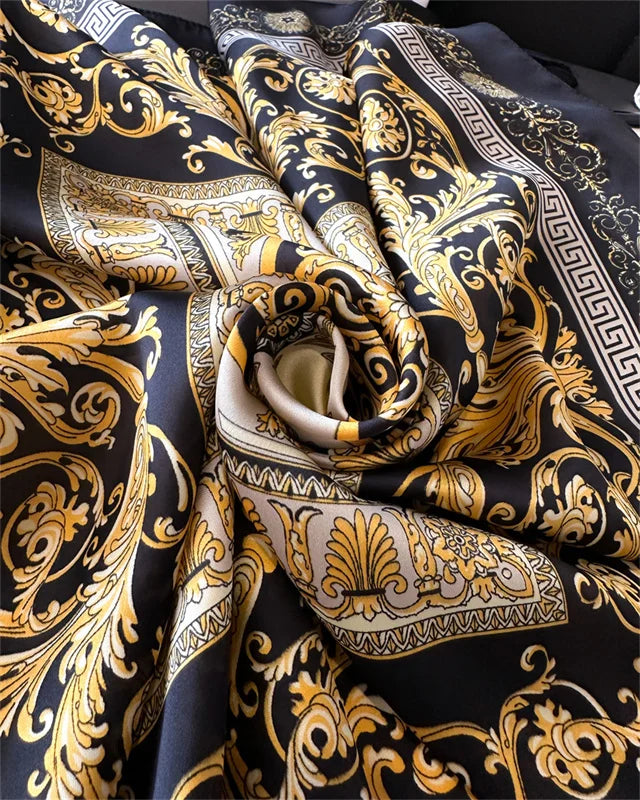 Women's 70x70cm Square Silk Scarf Shawl Headband