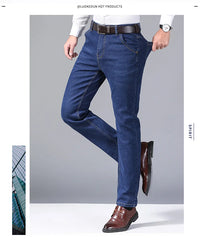 New Men Light Luxury Stretch Slim Fit Pants Comfortable Soft Business Fashion Straight Casual Denim Trousers Male Brand Clothing - Buy online at  Vibe In Cart.