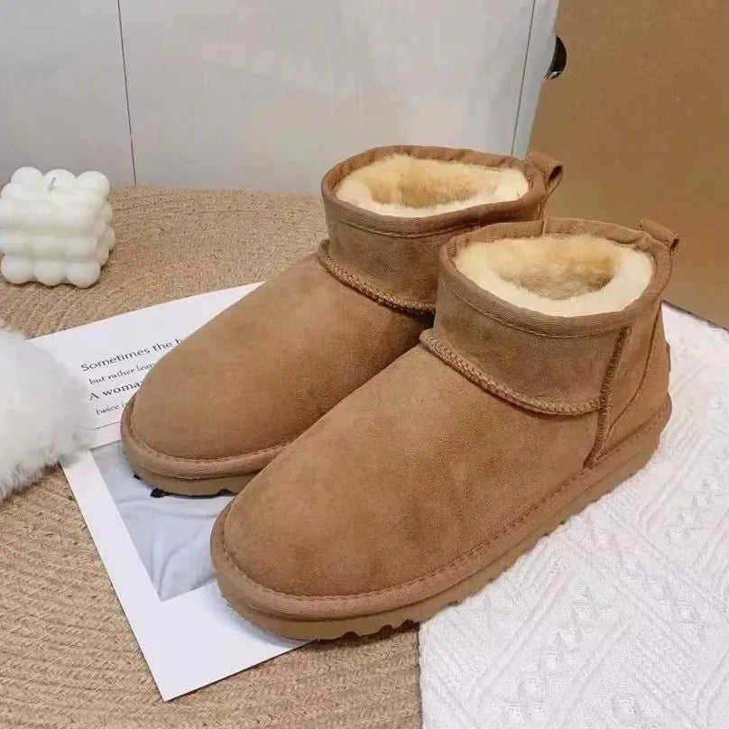 2025 Winter Warm Boots - Women's Snow Boots, Men's Short Boots, Sheepskin and Wool Cut, Low Warm Leather Shoes - Buy online at  Vibe In Cart.
