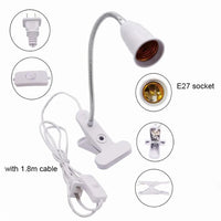 EU US Plug 360 Degrees Flexible Desk Lamp Holder E27 Base Light Socket Gooseneck Clip-On Cable With On Off Switch for Home Plant - Buy online at  Vibe In Cart.