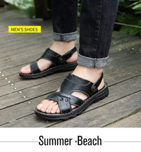 Summer Men Leather Sandals Genuine Leather Non-slip Men Shoes Slippers Outdoor Thick-soled Beach Shoes Comfor Soft Men sandalias - Buy online at  Vibe In Cart.