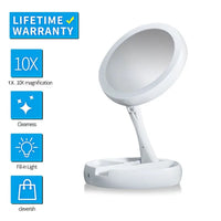 1X 10x Magnifying Vanity Mirror with LED Lighted Flexible Foldable Desk Makeup Mirror Lighting Dressing Makeup Lamp - Buy online at  Vibe In Cart.
