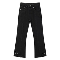 Brown Baggy Flare Jeans for Men Cotton Casual Pants