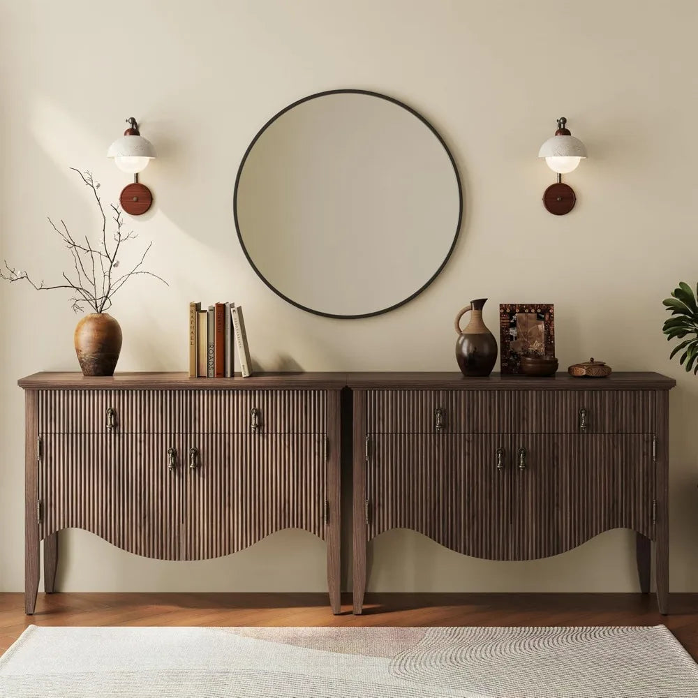 40" Retro Buffet Cabinet with Storage, Fluted Sideboard Credenza with Drawer, Accent Bar Cabinet for Living Room Furniture - Buy online at  Vibe In Cart.