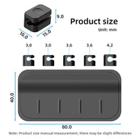 5-Pack Silicone Magnetic Cable Clips for Desktop and Wall