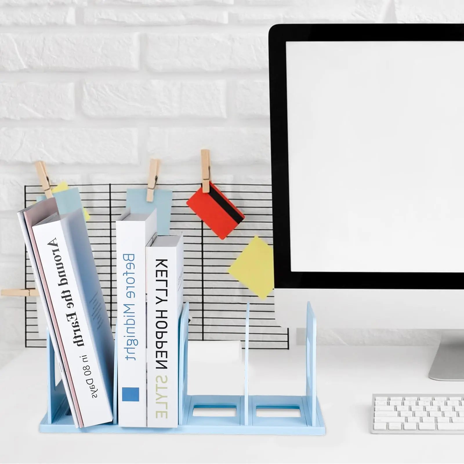 Medium Four-Tier Plastic Book Storage Rack for Office