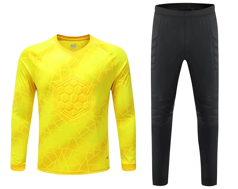 Unisex Polyester Soccer Goalkeeper Uniform with Long Sleeve Top and Pants
