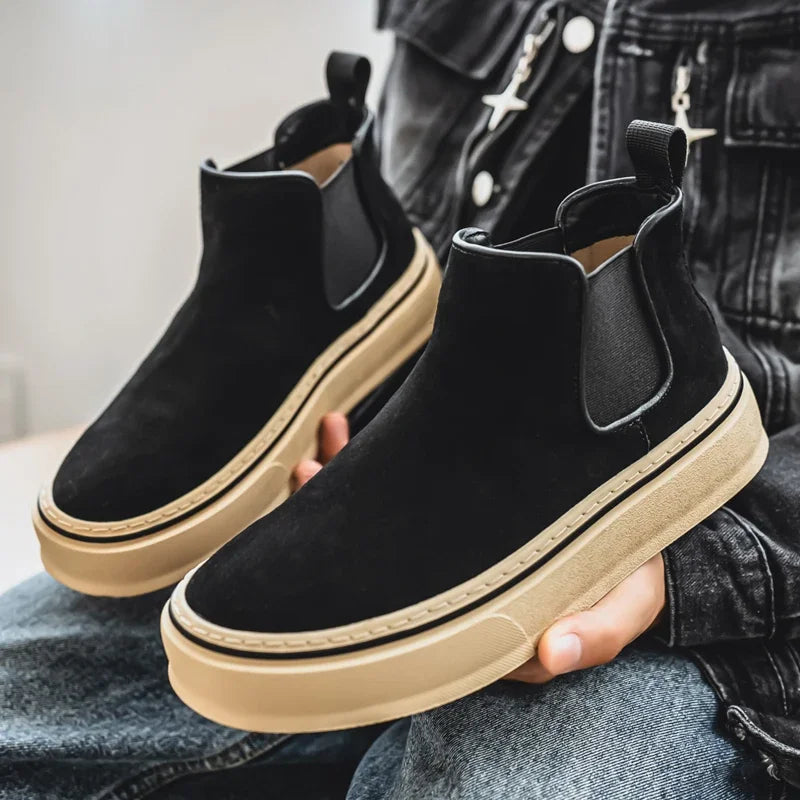 Mens Oxford Boots Stylish High Top Sneakers Casual Sports Shoes British Style - Buy online at  Vibe In Cart.