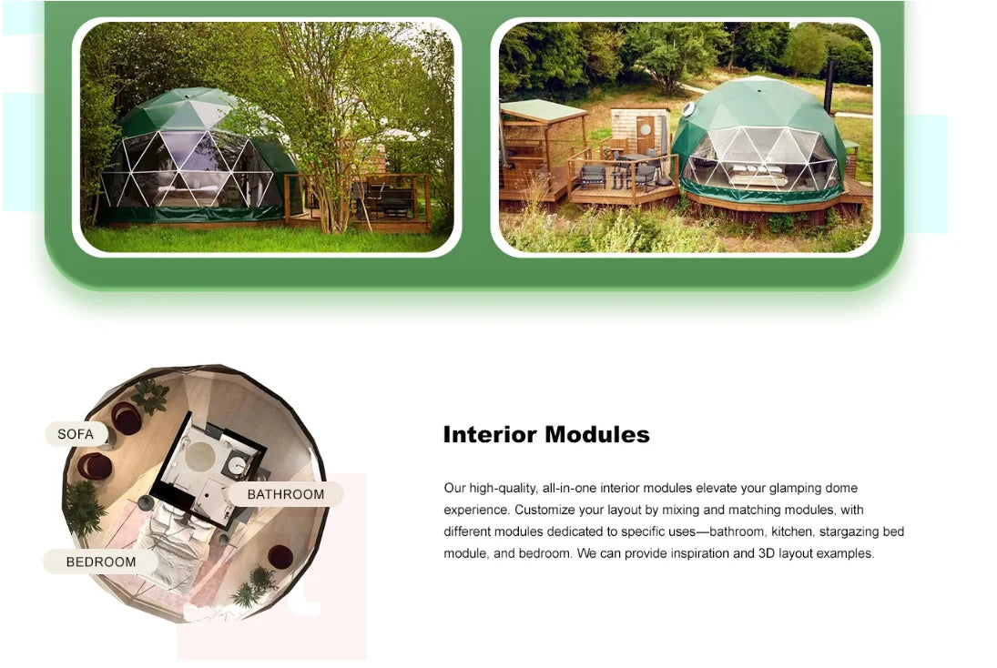 Geodesic Dome Manor greenhouse Tent Leisure Resort Vacation Outdoor Glamping Round Tent Transparent Starry Sky Luxury Hotel Dome - Buy online at  Vibe In Cart.