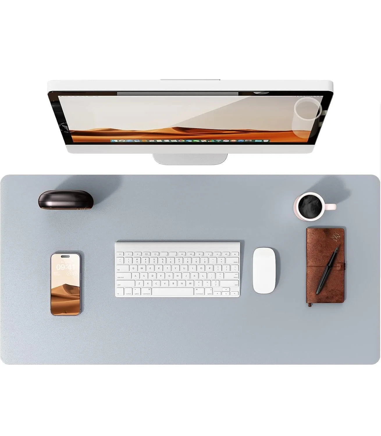 Large Non-Slip PU Leather Office Desk Mat for Mouse and Laptop Pad