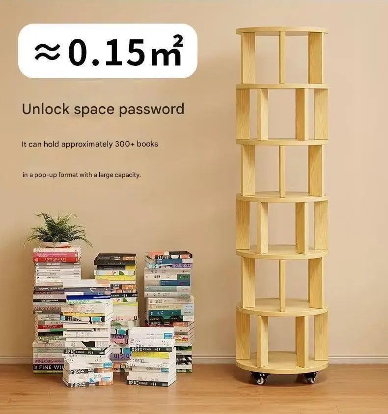 360° Rotatable Bookshelf Multifunctional Living Room Round Storage Rack Movable Children's Bookshelf - Buy online at  Vibe In Cart.