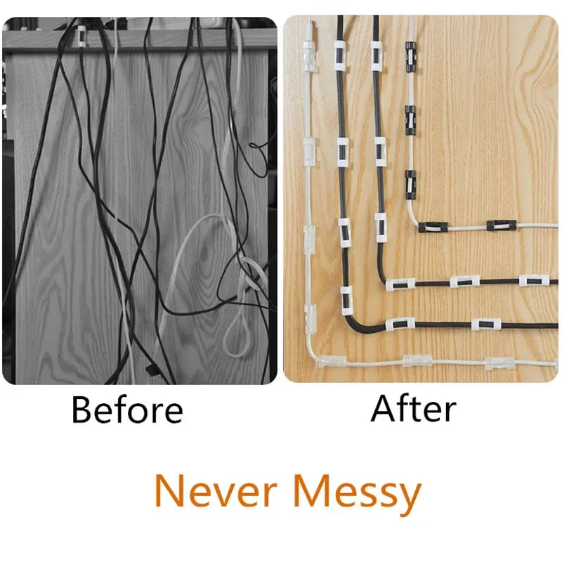 Plastic Cable Organizer Clips 20 Piece Set for Desktop Management