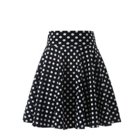 Women's Black Knee-Length Flared Pleated Loose Skirt
