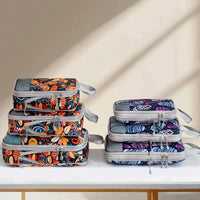 4 Piece Polyester Large Capacity Foldable Compression Packing Cubes Set