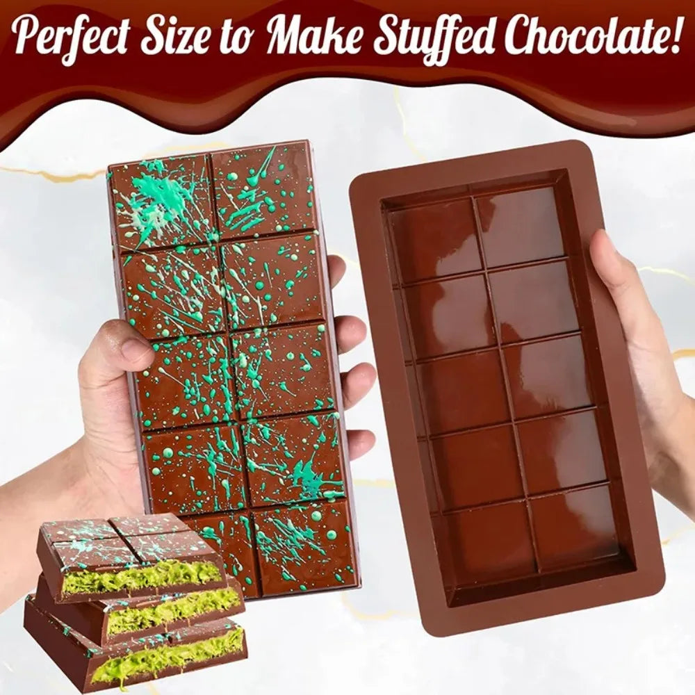 Chocolate Bar Molds Silicone Bars Break Apart Wax Melt Mould Easy Release Rectangle Durable for Protein and Energy Handmade Gift - Buy online at  Vibe In Cart.