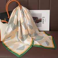 Square Satin Silk Scarf for Women, Casual All Seasons