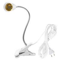 EU US Plug 360 Degrees Flexible Desk Lamp Holder E27 Base Light Socket Gooseneck Clip-On Cable With On Off Switch for Home Plant - Buy online at  Vibe In Cart.